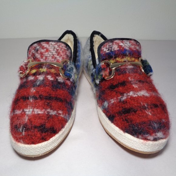 Steve Madden Size 7 M PAXTYN Red Plaid New Loafers - Picture 12 of 14
